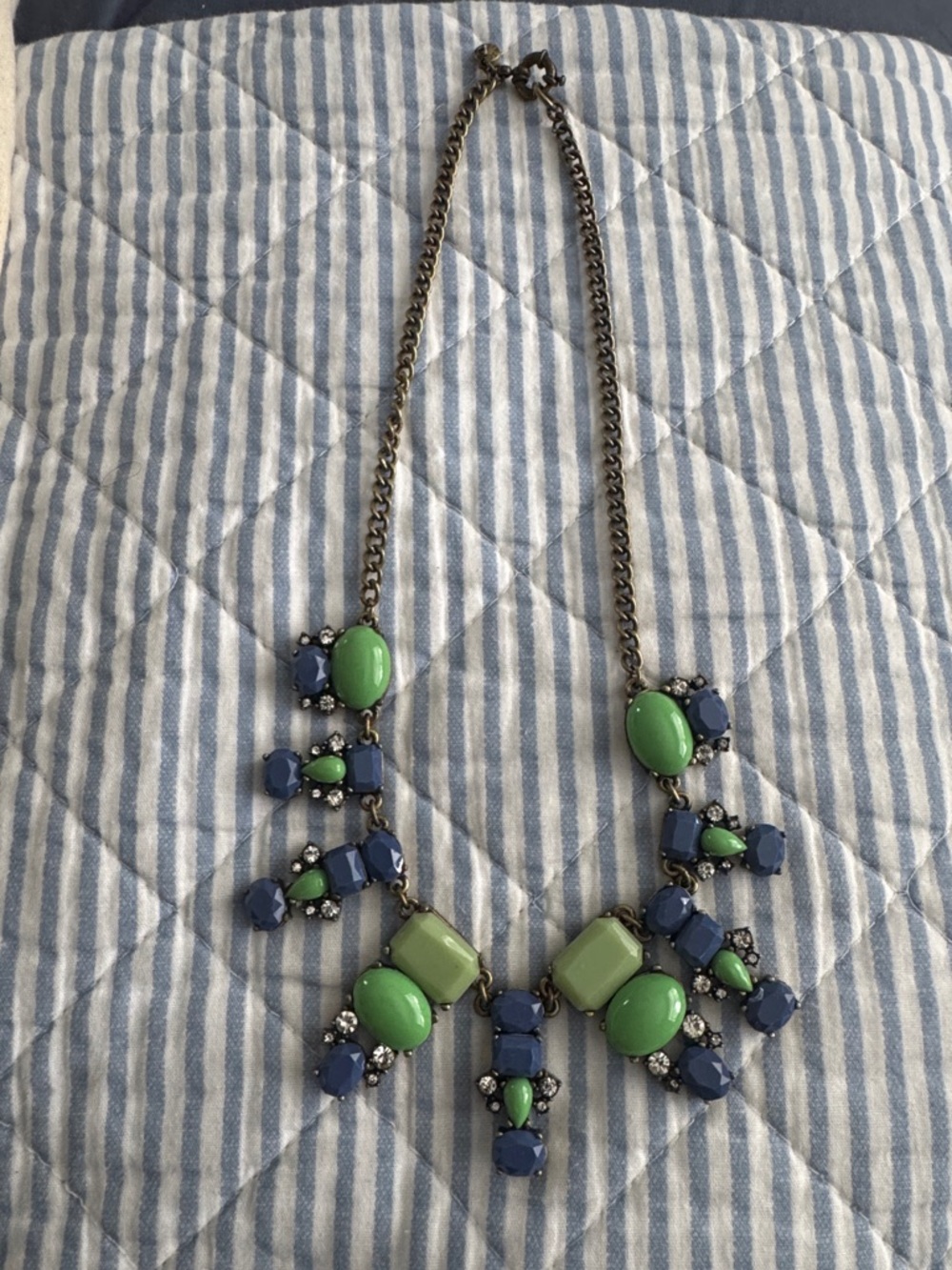 J. Crew Blue and Green Statement Necklace